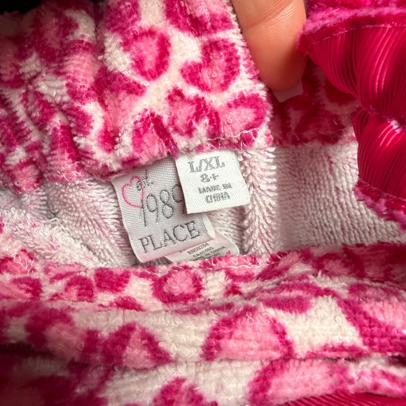 Girls Valentines Gift: Pink Heart Terry Wrap Robe L / XL 8 & Squishmallows - Picture 6 of 10